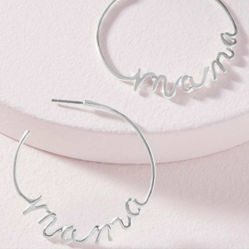 Stella & Dot Mama Hoop Earrings New in Box